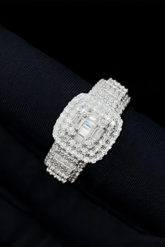 Hip Hop Fashion Ring Silver 925 Vvs Moissanite Iced Out Lab Diamond Jewelry Ring