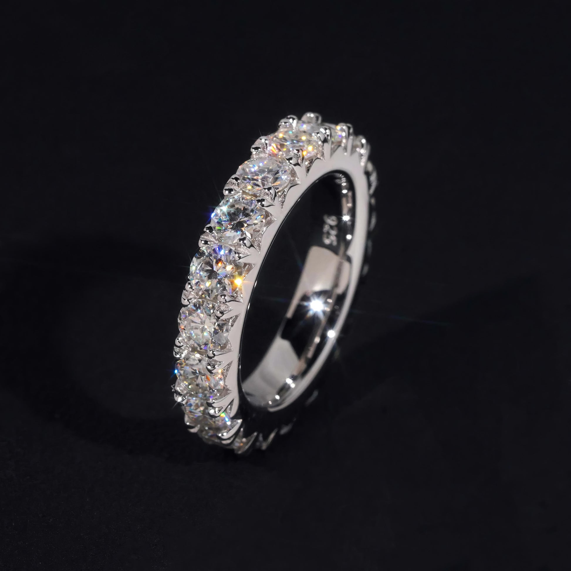 Pass Diamond Tester Silver 925 Vvs Moissanite Lab Diamond Hip Hop Iced Out Jewelry Band Ring