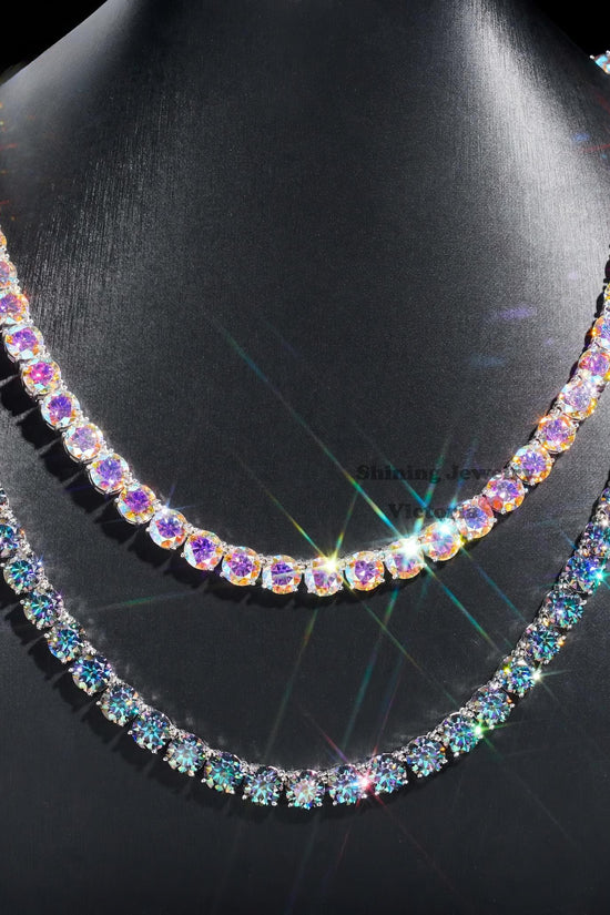 Shining Jewelry Hot Sale Hip Hop Iced Out Jewelry Fashion Diamond Tennis Necklace S925 Silver 8MM Vvs Moissanite Tennis Chain