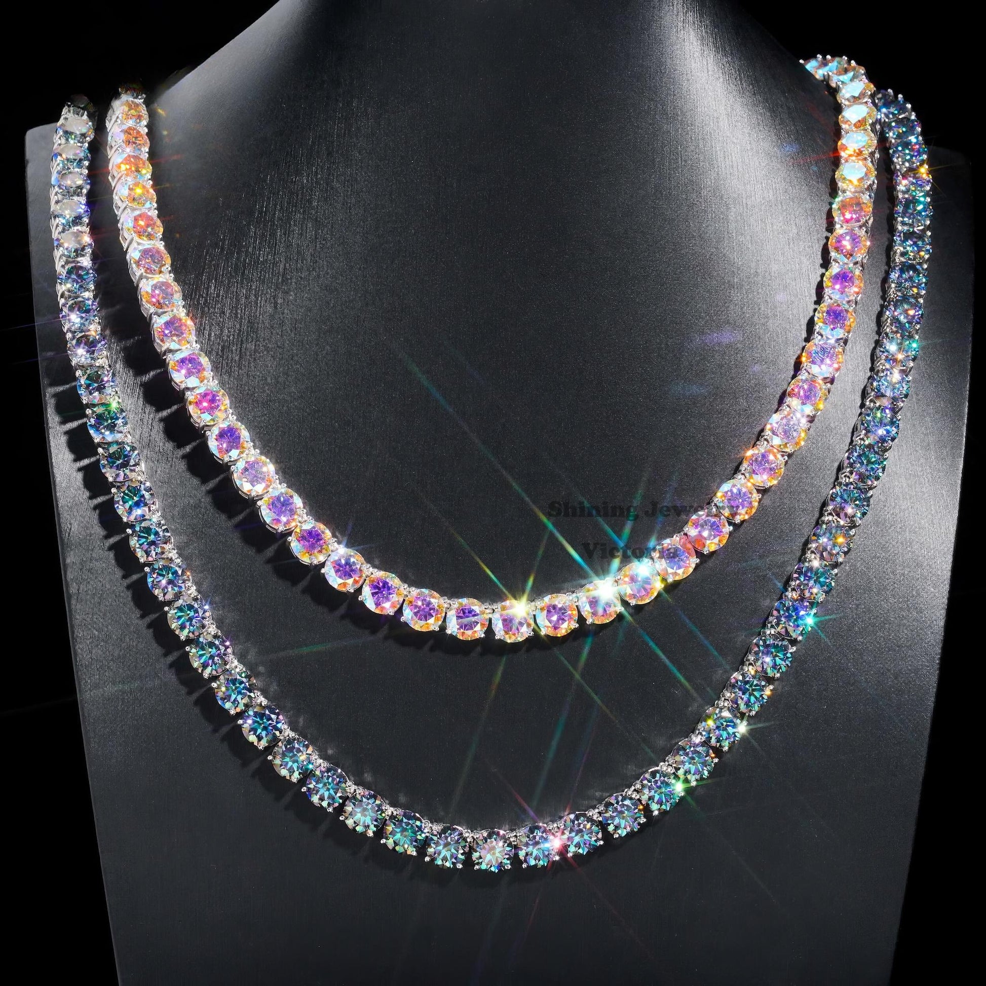 Shining Jewelry Hot Sale Hip Hop Iced Out Jewelry Fashion Diamond Tennis Necklace S925 Silver 8MM Vvs Moissanite Tennis Chain