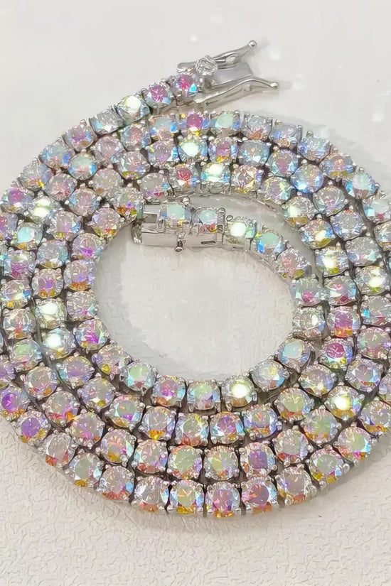 Ready to Ship GRA Certificated 925 Silver Pass Diamond Tester 3mm Colorful White Moissanite Tennis Chain