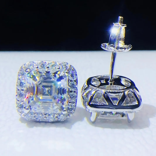 Pass Tester Diamond Earrings Hip Hop Jewelry Silver 925 Lab Diamond VVS Moissanite Iced Out Stud Earrings