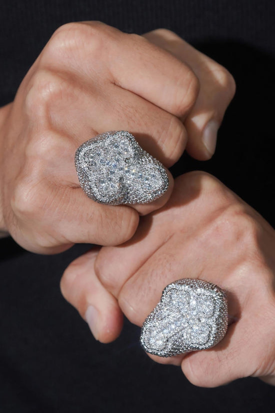 Fast Shipping Iced Out Hip Hop Ring Men Fashion Brass Cubic CZ Diamond Cross Ring Luxury Style Wedding Engagement Rings