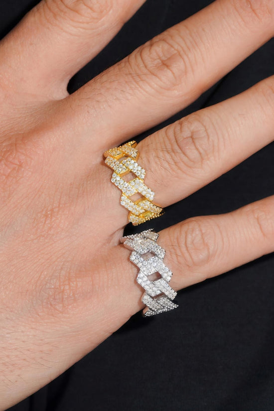 Hot Sale Fashion Two Row Cuban Rings Iced Out High Quality VVS Diamond Hip Hop Men Moissanite Ring