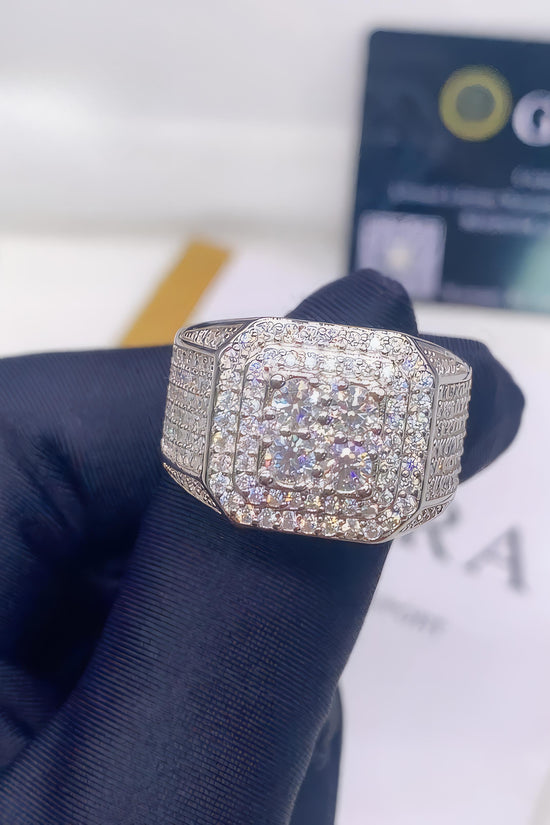 925 Sterling Silver Men Wedding Engagement Ring Custom High Quality Iced Out Hip Hop Vvs Moissanite Ring