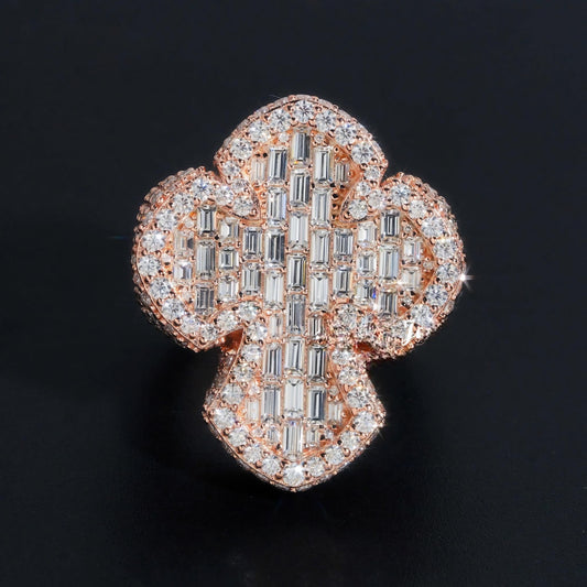 Pass Diamond Tester Iced Out Vvs Moissanite Luxury 925 Sterling Silver Hip Hop Jewelry Diamond Men Ring