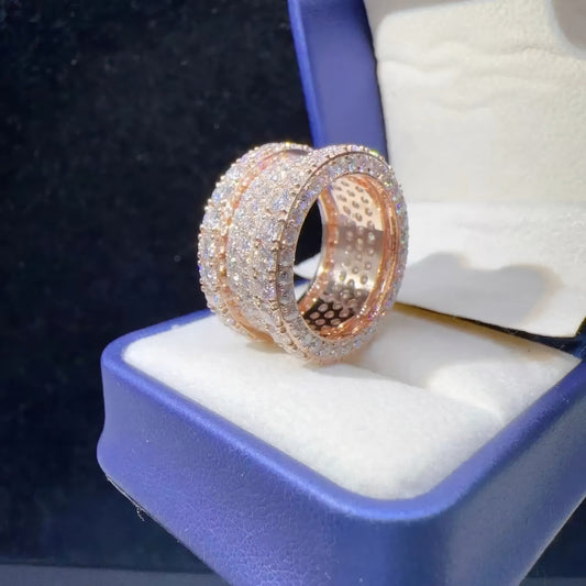 Iced Out Custom 925 Sterling Silver Ring for Men Vvs Moissanite Hip Hop Diamond Rings