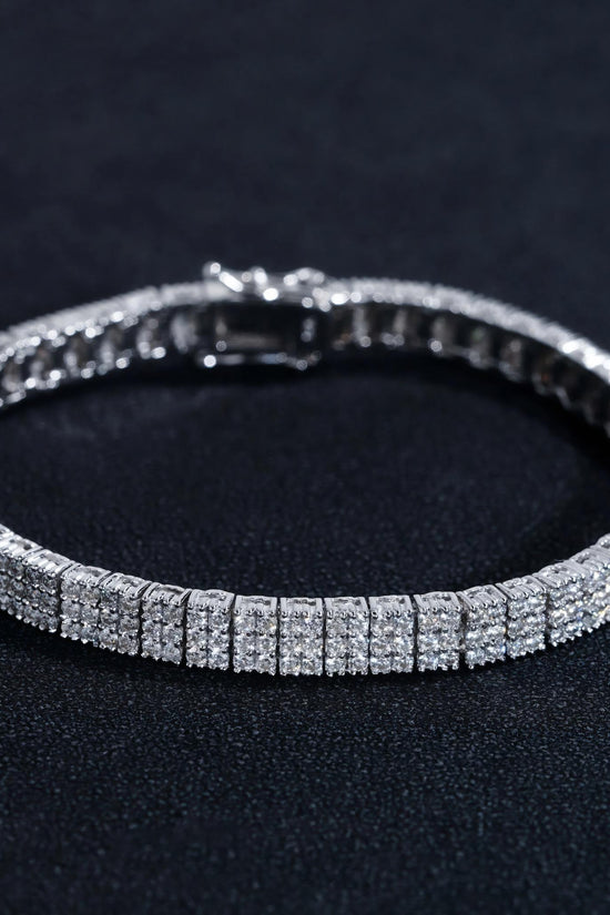 GRA Certificate Fashion Luxury 3 Rows Diamond 925 Silver Bracelet Moissanite Tennis Chain
