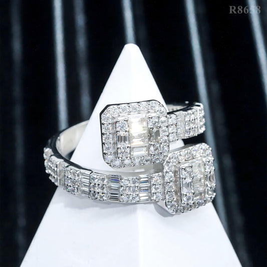 Hot Sale Designs baguette Moissanite Men's Ring Gold Plated 925 Sterling Silver Pass Diamond Tester D Moissanite Iced Out Rings