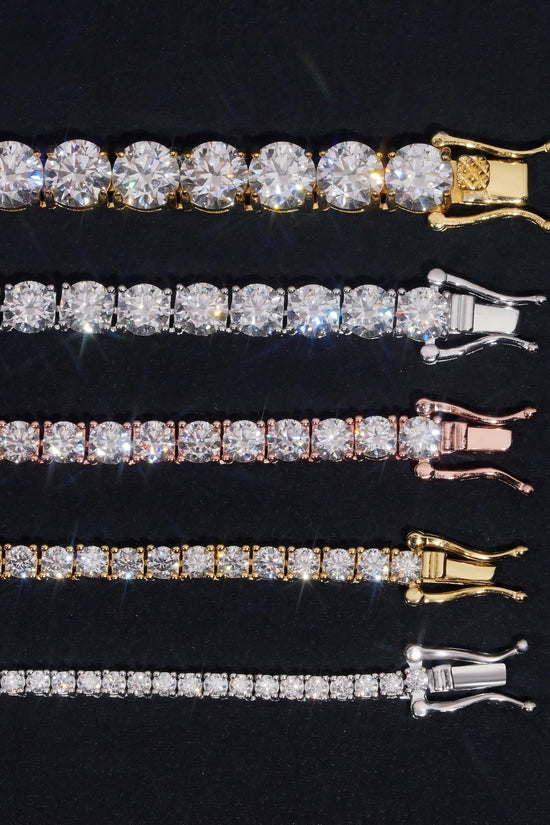 Large Stock Fine Jewelry Men Women Moissanite Tennis Bracelet Hip Hop Iced Out 925 Silver Moissanite Tennis Chain Ready to Ship