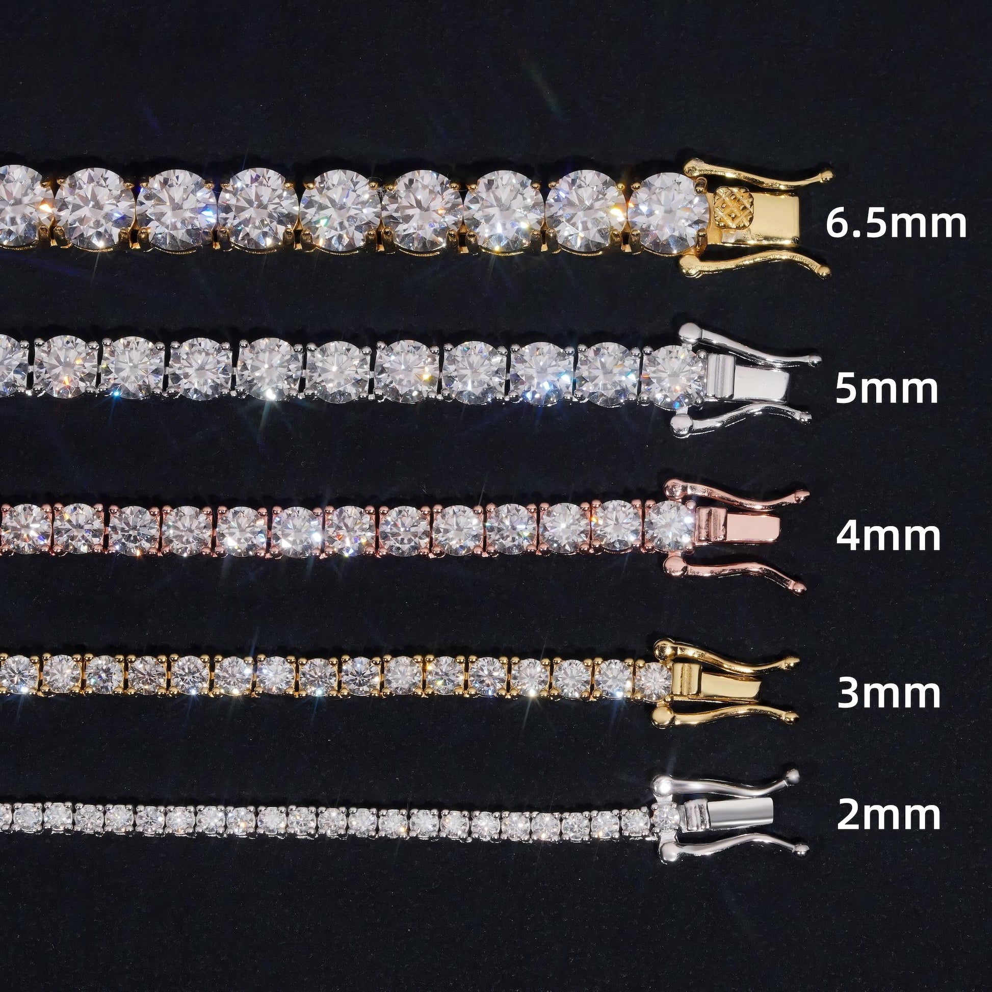Large Stock Fine Jewelry Men Women Moissanite Tennis Bracelet Hip Hop Iced Out 925 Silver Moissanite Tennis Chain Ready to Ship