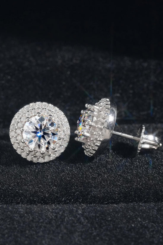 Pass Diamond Tester Moissanite Hip Hop Jewelry 925 Solid Silver VVS D Color Moissanite Diamond Trendy Stud Earrings