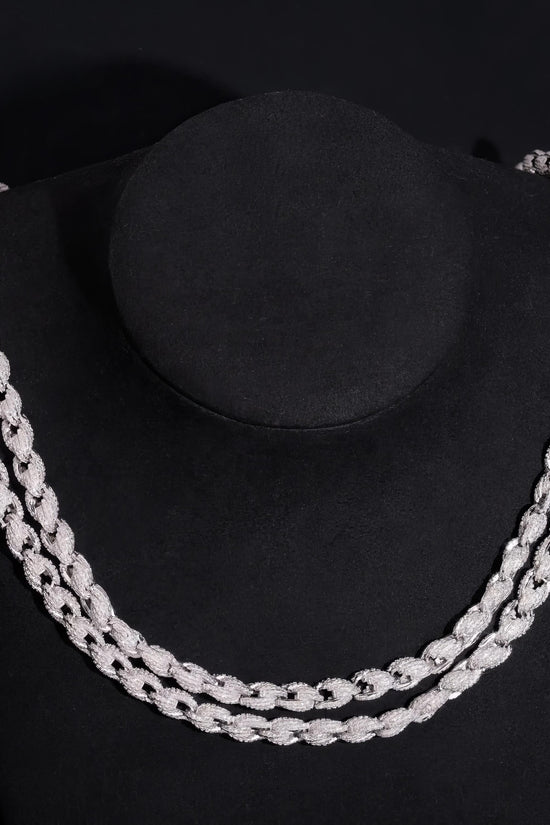 Pass Diamond Tester Hip Hop 7.5mm 925 Silver Fully Iced Out Twist Moissanite Diamond Rope Chain