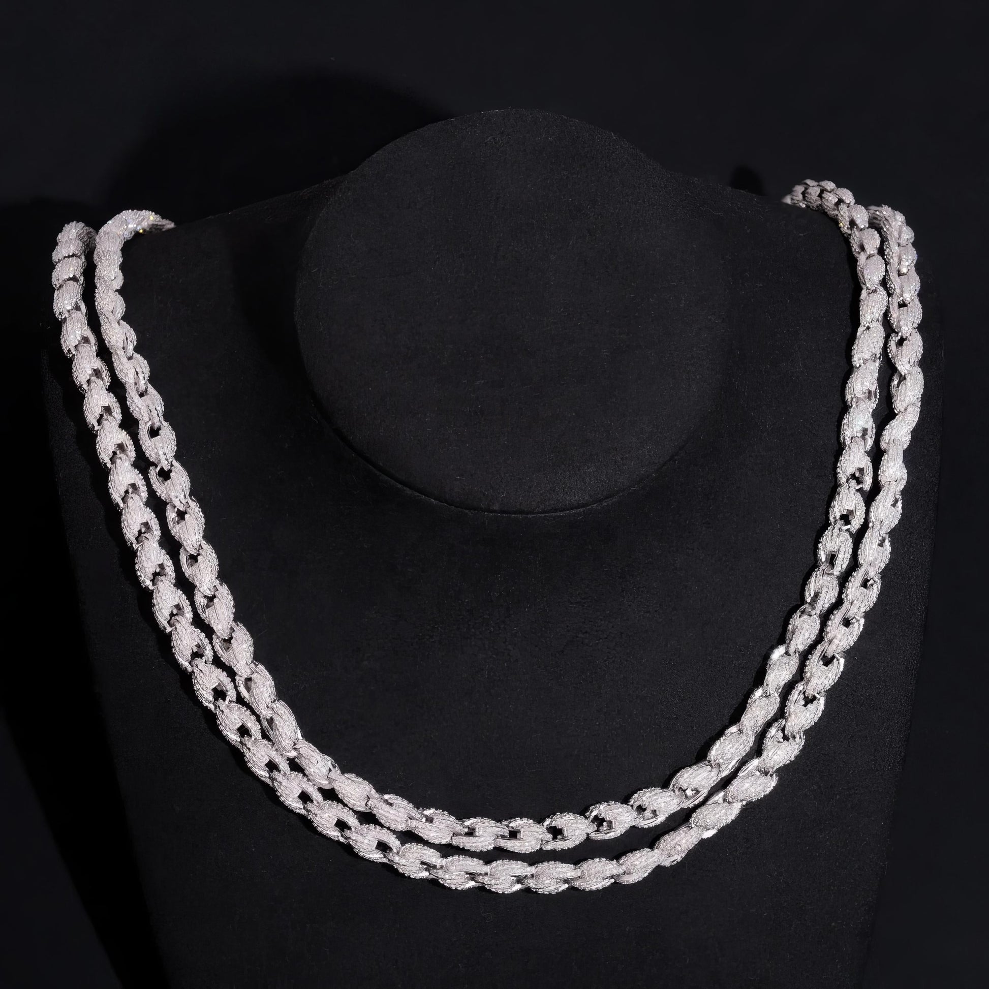 Pass Diamond Tester Hip Hop 7.5mm 925 Silver Fully Iced Out Twist Moissanite Diamond Rope Chain
