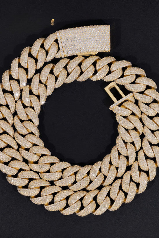 Rapper Hip Hop Jewelry 16mm 5 Rows Stones Solid 925 Sterling Silver Gold Plated Iced Out Moissanite Miami Cuban Link Chain