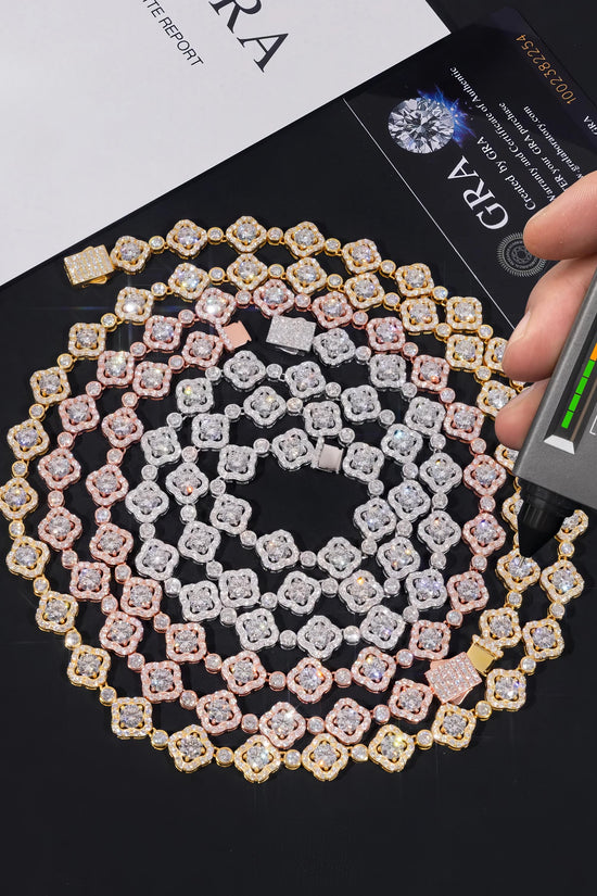 Pass Diamond Tester Iced Out Moissanite Sterling Silver Cuban Link Chain Hip Hop Men Moissanite Cuban Bracelet & Necklace