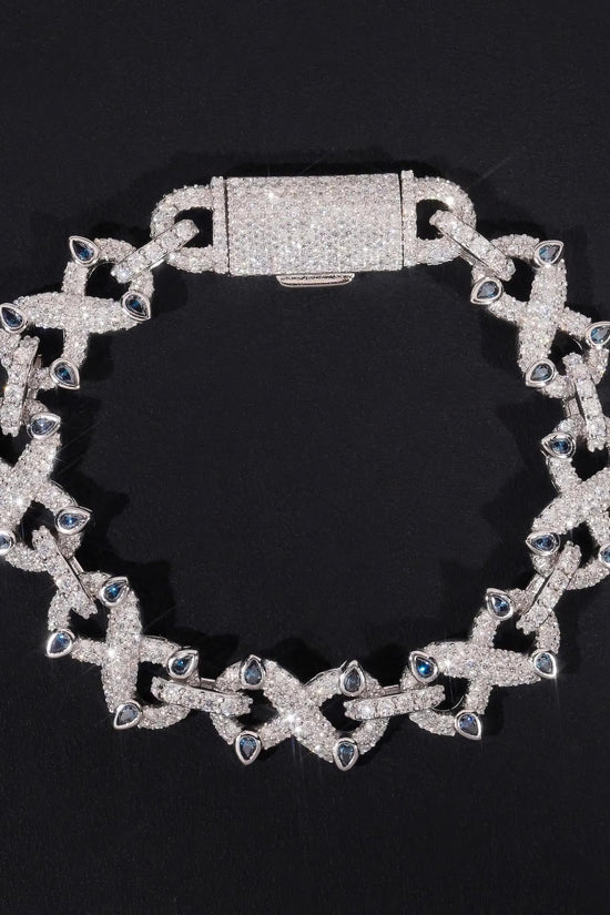 Solic Silver 925 Gold Plated Pass Diamond Tester Hip Hop Jewelry Custom Colored Moissanite Iced Out Cuban Link Chain Bracelet