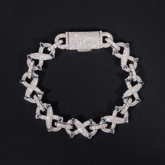 Solic Silver 925 Gold Plated Pass Diamond Tester Hip Hop Jewelry Custom Colored Moissanite Iced Out Cuban Link Chain Bracelet