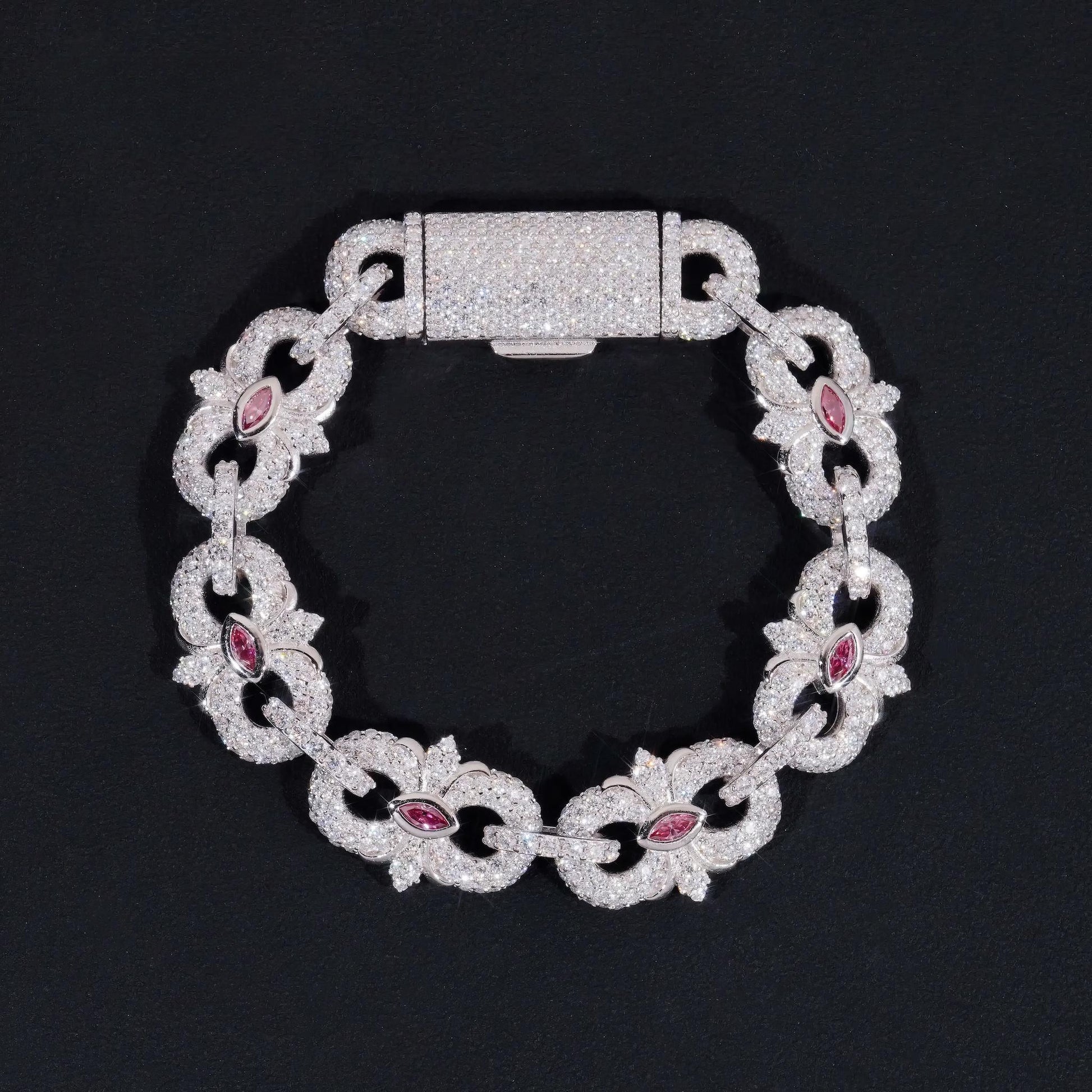 Pass Diamond Tester Silver 925 Gold Plated Hip Hop Jewelry Custom Men Eye Cross Color VVS Moissanite Cuban Link Chain Bracelet