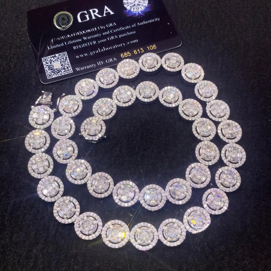 Hip Hop Jewelry Iced Out Cuban Link Necklace 13mm 925 Sterling Silver Moissanite Diamond Cuban Link Chain