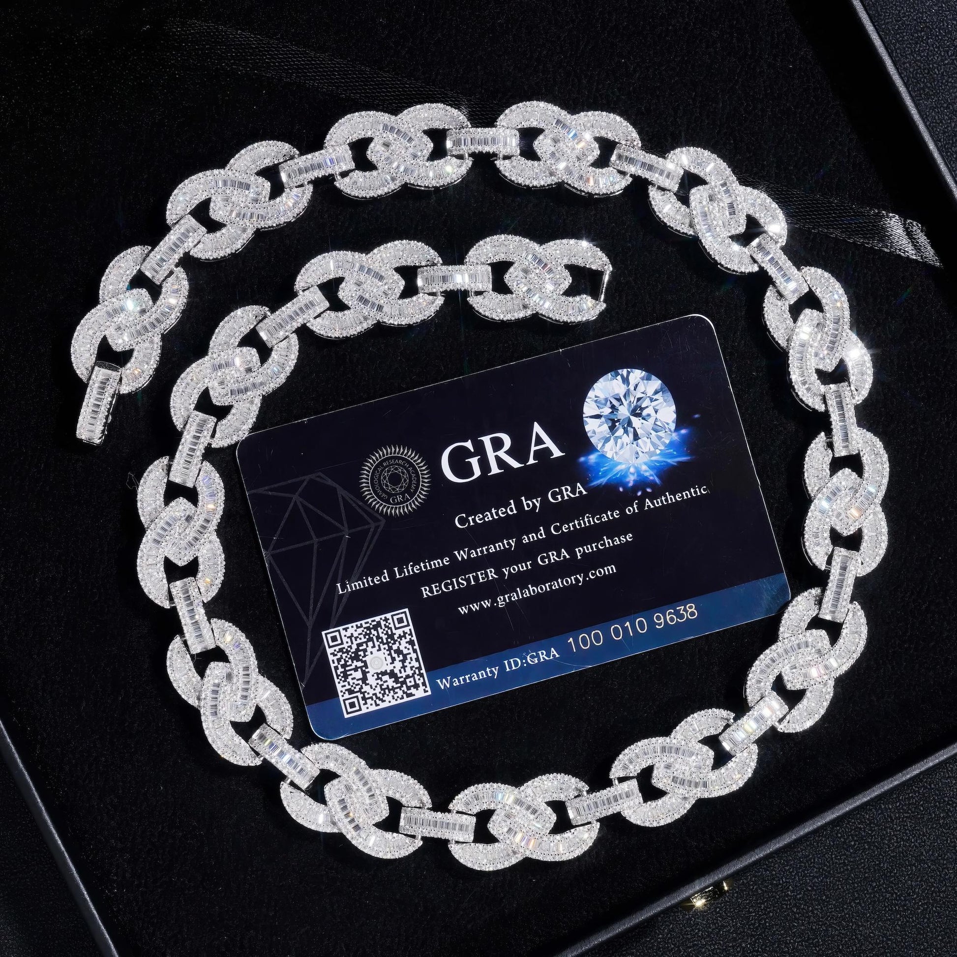 15MM Fully Iced Out 925 Silver Gold Plated Necklace VVS Diamond Baugette Infinity Link Cuban Chain Moissanite Jewelry