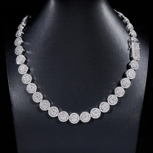 Rapper Hip Hop Jewelry 925 Silver Gold Plated 13MM Iced Out VVS D Color Moissanie Cuban Link Chain Cluster Tennis Chain