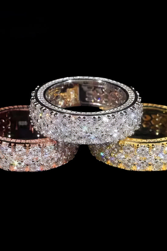 Wholesale Price Silver 925 Jewelry Ring Iced Out Two Rows VVS Moissanite Ring Men Hip Hop Rings GRA Certificated