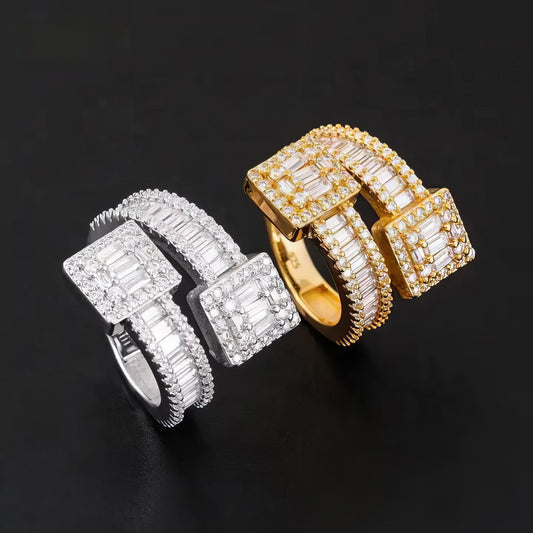 Shining Jewelry 925 Sterling Silver Rapper Hip Hop Ring Custom High Quality Iced Out Men Moissanite Ring