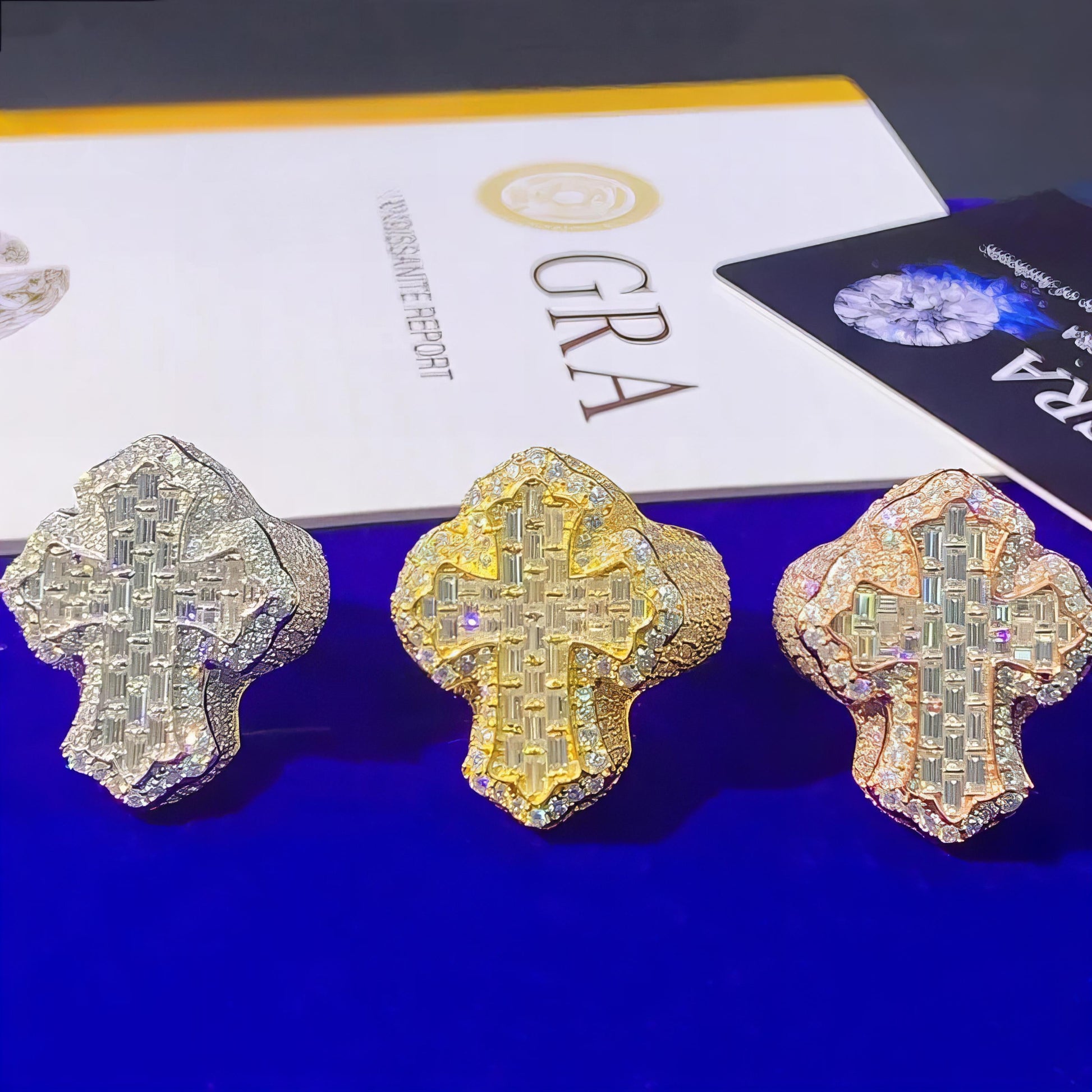 Ready to Ship Fine Hip Hop Jewelry Iced Out GRA Moissanite Diamond Ring Custom High Quality Ring for Men
