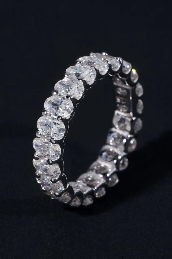 Oval Moissanite Rings Silver Plated White Gold Moissanite Engagement Rings DEF VVS 3*5 Oval Wedding Band