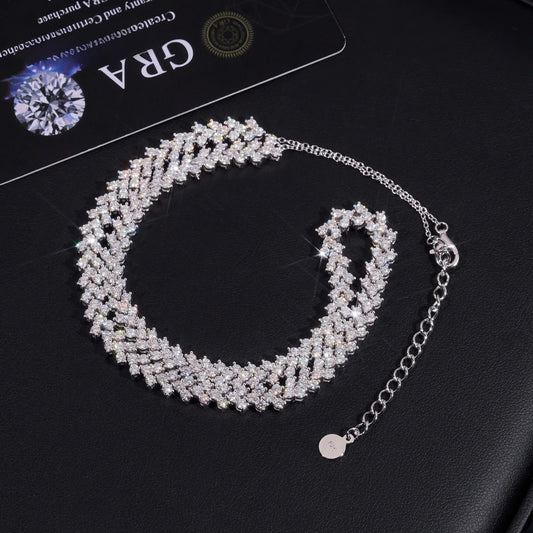 New Style Luxury Necklace 925 Sterling Silver Hip Hop Moissanite Tennis Necklace High Quality Custom Necklace for Men Women