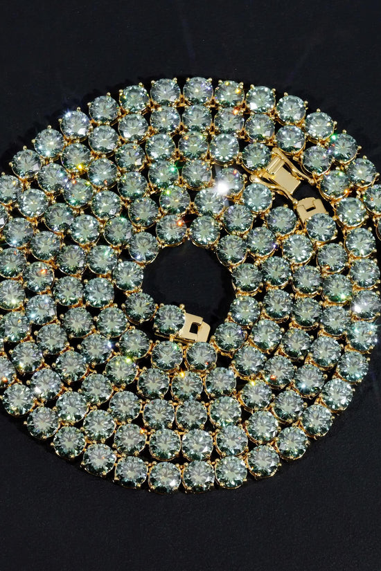 Fine Jewelry VVS Moissanite Tennis Necklace Gold Plated 925 Silver 2MM to 5MM Iced Out Blue Green Color Moissanie Tennis Chain