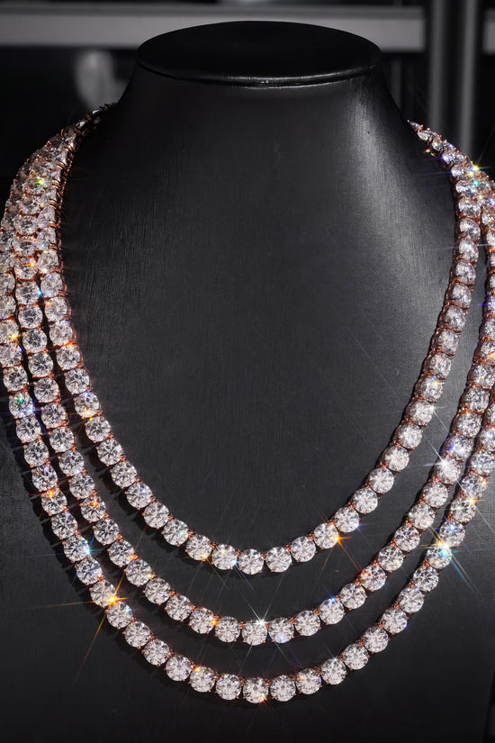 GRA Hip Hop Jewelry Solid 925 Sterling Silver Brilliant Cut VVSD Color 8mm Diamond Necklace Iced Out Moissanite Tennis Chain