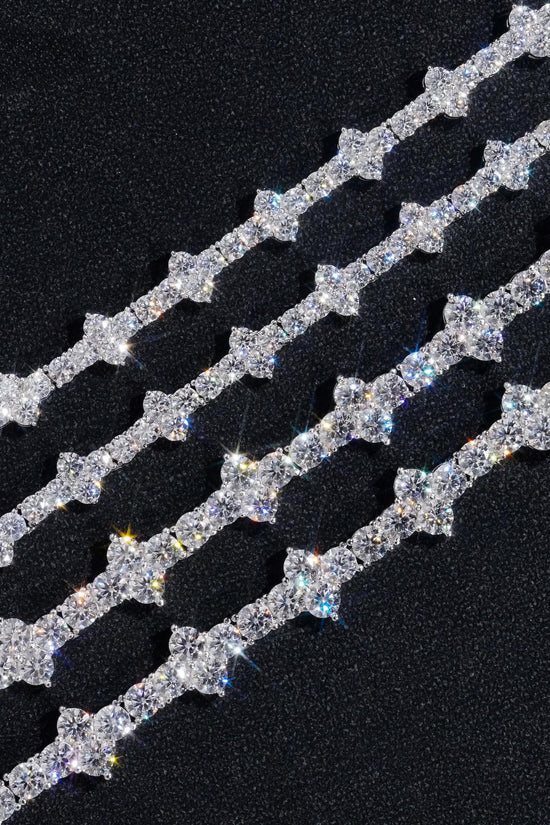 New Arrivals Tiny Cross Chian 925 Sterling Silver Bracelet Pass Diamond Tester GRA Certified VVS Moissanite Tennis Necklace