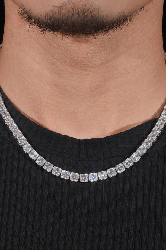 Gra Certified Hip Hop Jewelry 925 Sterling Silver Asscher Cut 5.5mm Necklace Iced Out Moissanite Diamond Tennis Chain Bracelet