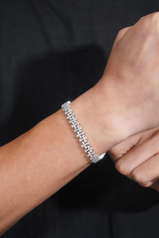 Pass Diamond Tester Silver 925 Gold Plated Hip Hop Jewelry Custom VVS Moissanite Cuban Link Chain Cross Bracelet