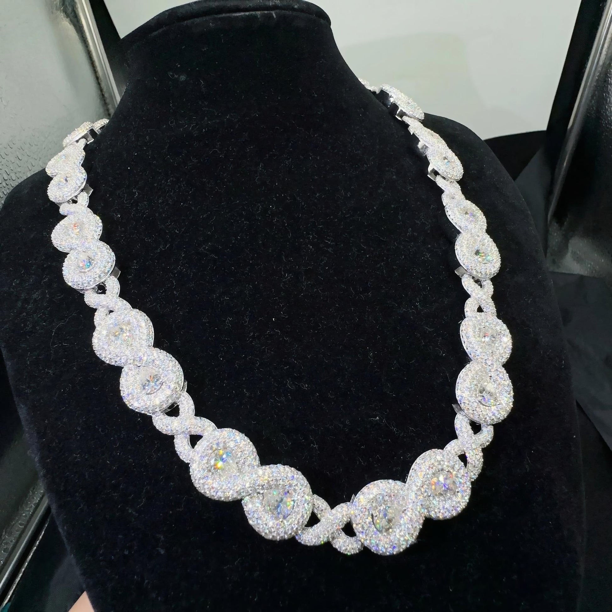 Sterling Silver 925 Fine Jewelry Pass Diamond Lab Diamond Hip Hop Iced Out Jewelry Vvs Moissanite Cuban Link Chain