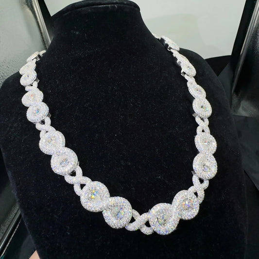 Sterling Silver 925 Fine Jewelry Pass Diamond Lab Diamond Hip Hop Iced Out Jewelry Vvs Moissanite Cuban Link Chain
