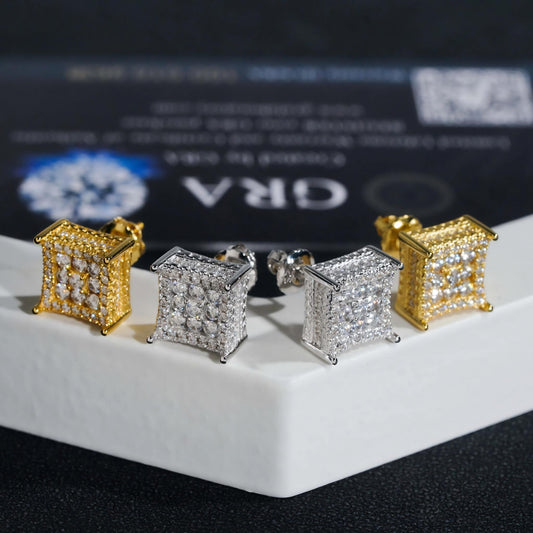 Pass Diamond Tester Fashion Jewelry Wholesale Price Luxury S925 Sterling Silver Vvs Moissanite Diamond Jewelry Stud Earrings