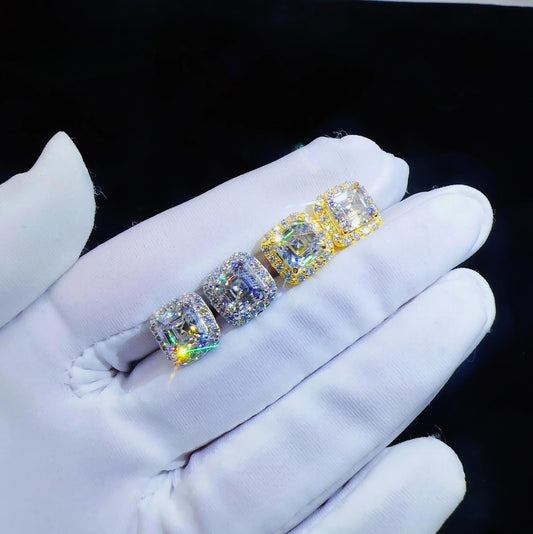 Pass Tester Diamond Earrings Hip Hop Jewelry Silver 925 Lab Diamond VVS Moissanite Iced Out Stud Earrings
