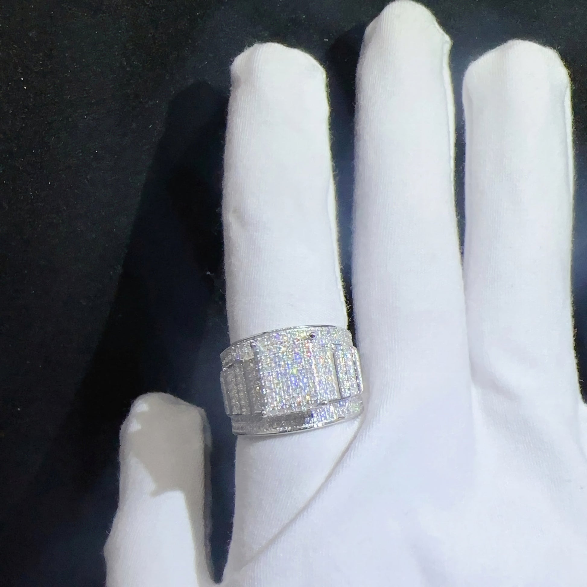 Fine Jewelry Women Rings Sterling Silver 925 Lab Diamond Vvs Moissanite Iced Out Diamond Hip Hop Iced Out Jewelry Ring