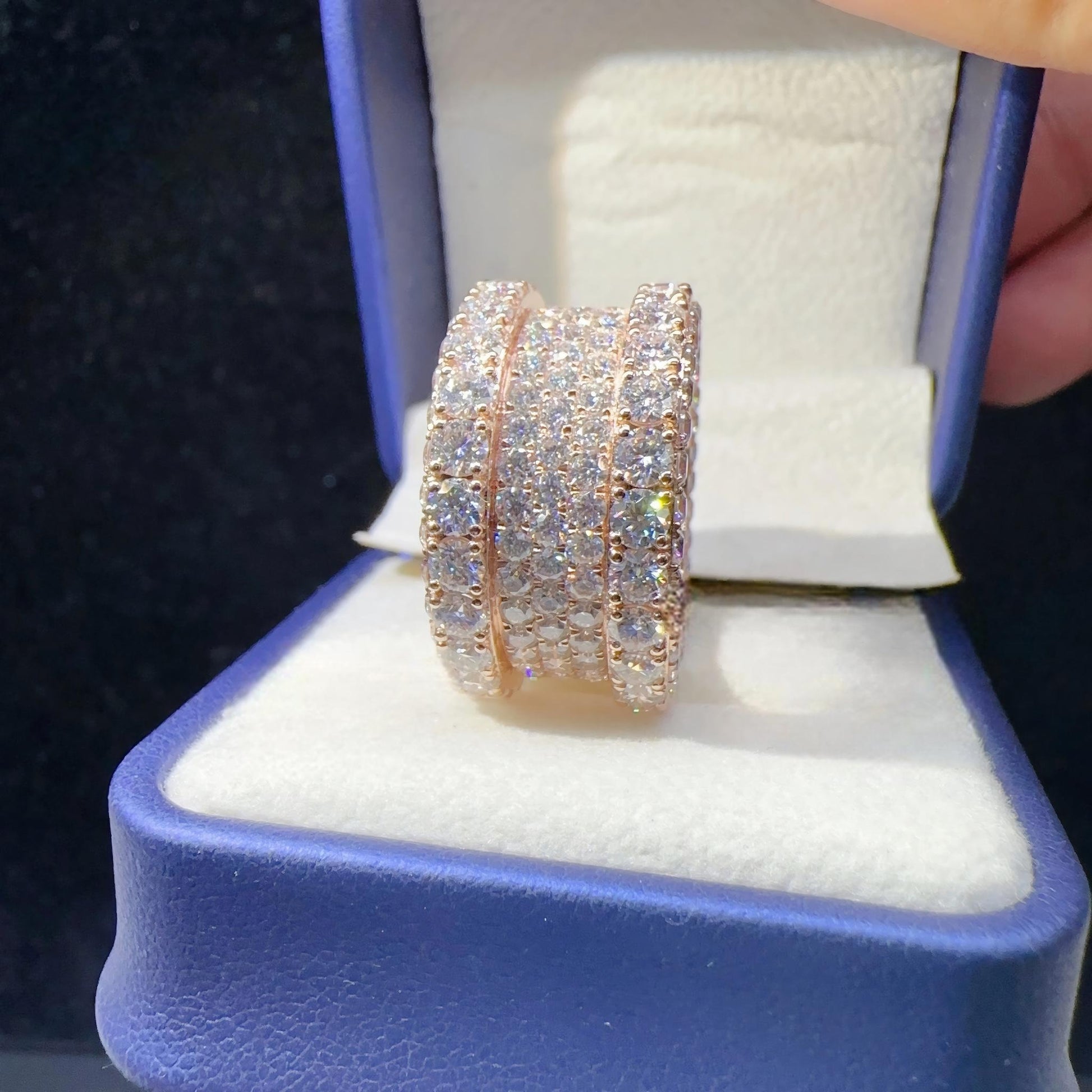 Iced Out Custom 925 Sterling Silver Ring for Men Vvs Moissanite Hip Hop Diamond Rings