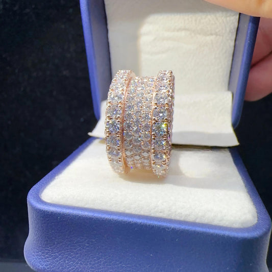 Iced Out Custom 925 Sterling Silver Ring for Men Vvs Moissanite Hip Hop Diamond Rings