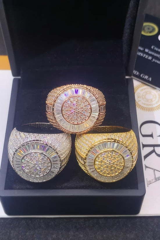 Fine Jewelry Luxury Design Rapper Hip Hop Rings Iced Out 925 Silver VVS Moissanite Diamond Ring GRA Certificated