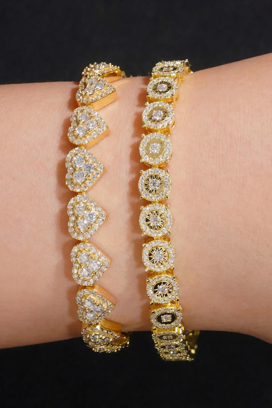 Fast Delivery 925 Sterling Silver Pass Diamond Tester GRA Certified VVS Moissanite Heart Cluster Tennis Bracelets