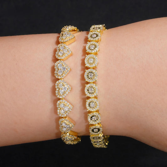 Fast Delivery 925 Sterling Silver Pass Diamond Tester GRA Certified VVS Moissanite Heart Cluster Tennis Bracelets