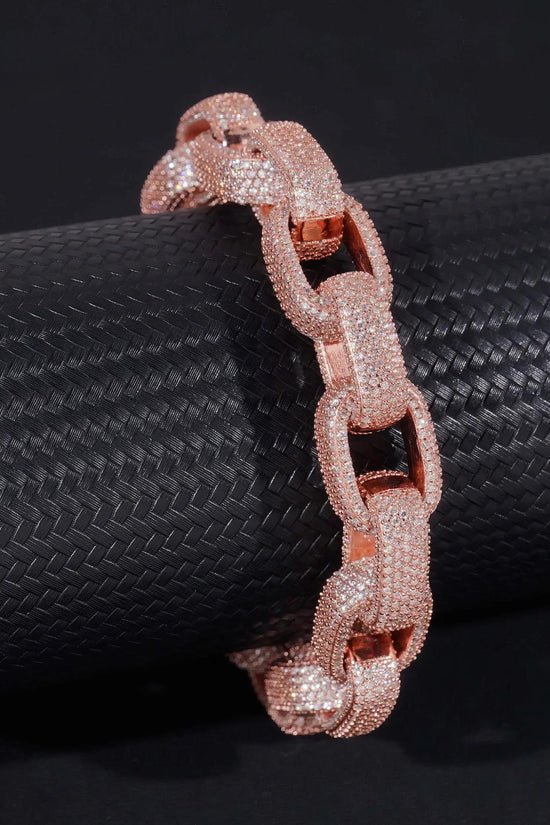 Silver 925 Gold Plated 13MM Pass Diamond Tester Hip Hop Jewelry Custom VVS Moissanite Cuban Link Chain Bracelet Men Jewelry