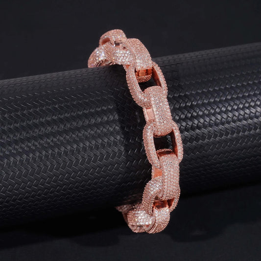 Silver 925 Gold Plated 13MM Pass Diamond Tester Hip Hop Jewelry Custom VVS Moissanite Cuban Link Chain Bracelet Men Jewelry