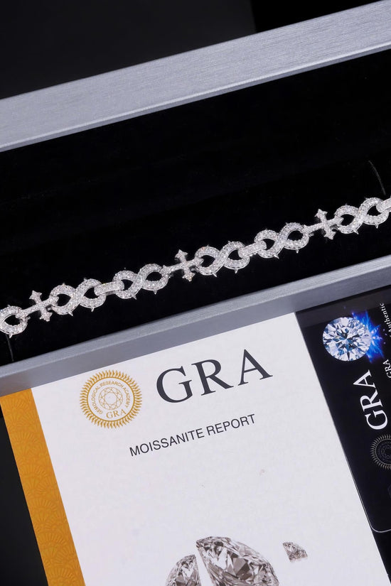 Factory 15MM Width Hip Hop Jewelry Real Silver 925 Gold Plated VVS Lab Diamond Moissanite Infinity Cuban Link Chain Bracelet