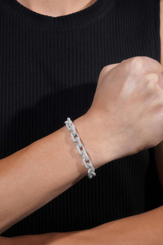 Factory Price Hip Hop Jewelry 925 Sterling Silver Pass Diamond Tester 8MM Fully Iced Out Box Chain Cuban Link Bracelet